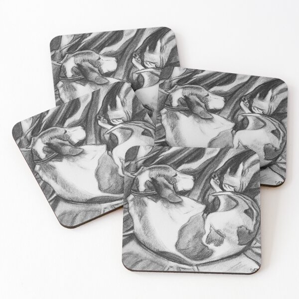 Item preview, "Hound Sleeping Sound" Dog Charcoal Drawing designed and sold by Jessica Tomaino.