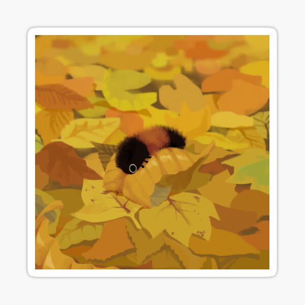 Wooly Bear Leaf Sticker