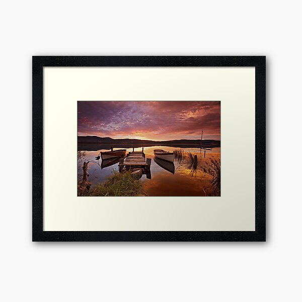 Row Boats, South Franklin, Tasmania Framed Art Print