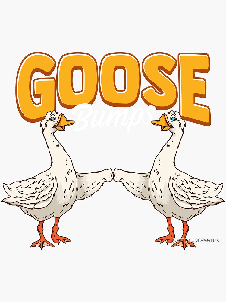 Silly goose animal pun sticker with hat