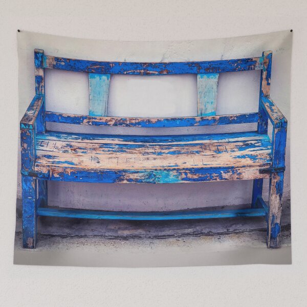 Item preview, Vintage Antique Blue Bench Art Photo designed and sold by DEC02.