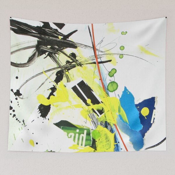 Item preview, Black, yellow and green expressionist abstract collage designed and sold by ZebEddy.