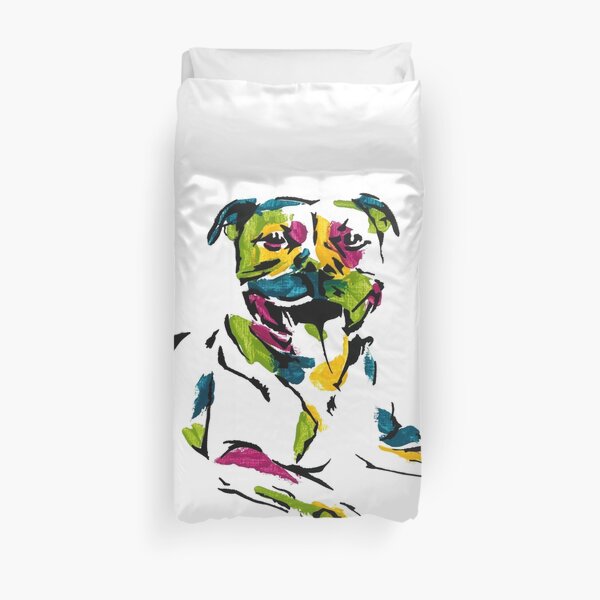 Boris the Staffordshire Terrier *dark Duvet Cover