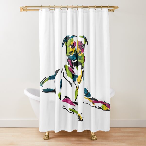 Boris the Staffordshire Terrier *dark Shower Curtain