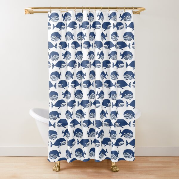The White Whale Shower Curtain Angry Whale Rammed The Boat Pattern Bath Curtain 