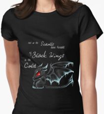 Black Wings (White Lettering) Women's Fitted T-Shirt