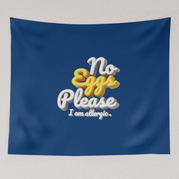 Item preview, No Eggs Please I'm Allergic 3D Text Blue V2 designed and sold by Von Kagaoan.