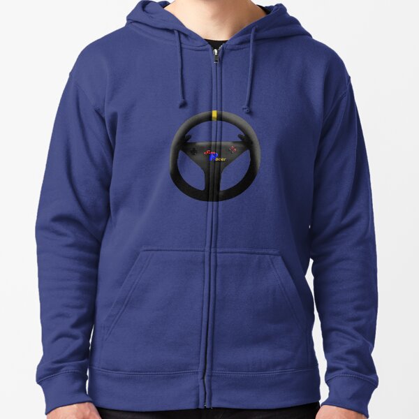 Sim Racer Steering Wheel-Multicolor Zipped Hoodie