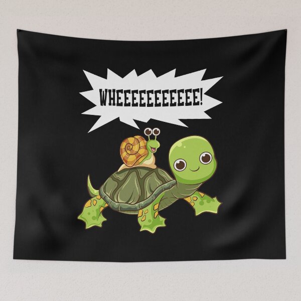 Item preview, Cute & Funny Snail Riding on Turtle Yelling Whee designed and sold by perfectpresents.