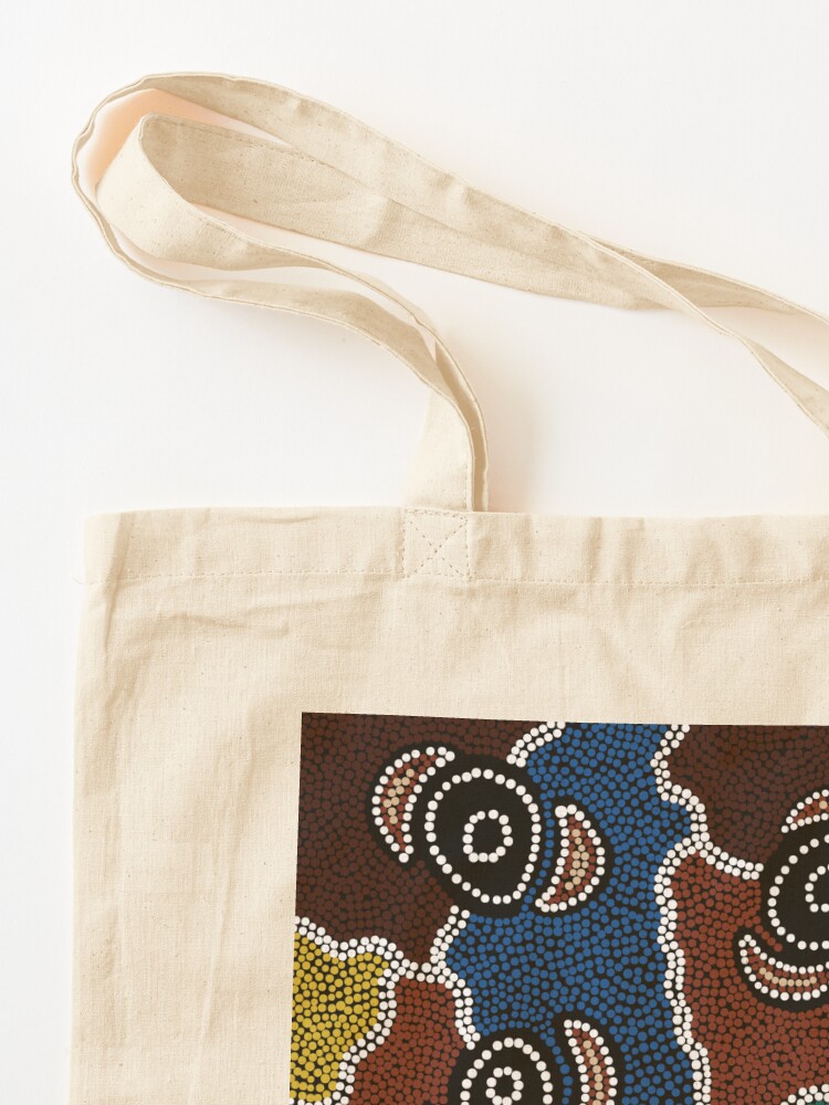 Authentic Aboriginal Art - Riverside Dreaming Tote Bag by Hogarth Arts -  Authentic Aboriginal Art