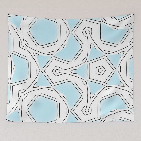 Item preview, Blue and White Cartoon Sketch Pattern designed and sold by Poetic Patterns Studio.