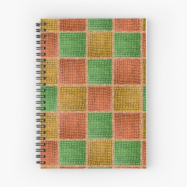 Item preview, Hand drawn cute knitted patchwork pattern in natural colors designed and sold by crannnk.