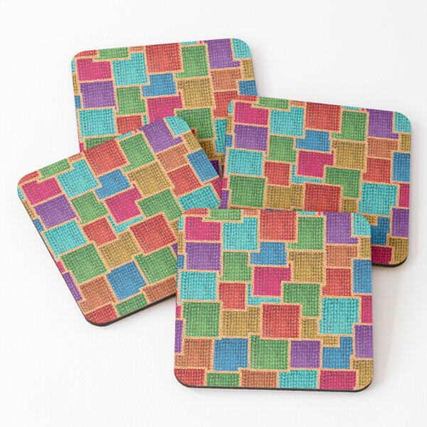 Item preview, Hand drawn cute knitted patchwork pattern designed and sold by crannnk.