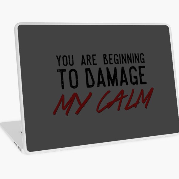 You Are Beginning to Damage My Calm Laptop Skin