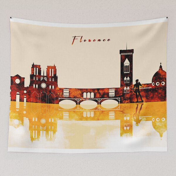 Item preview, Florence Italy Red Yellow Skyline designed and sold by DimDom.