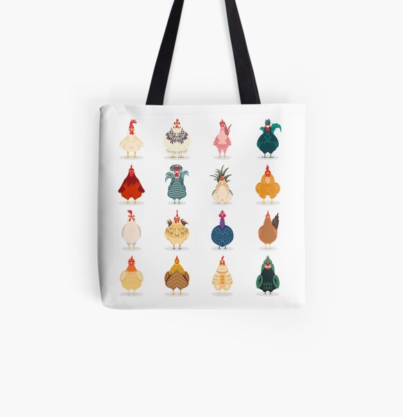 Cute Chicken All Over Print Tote Bag