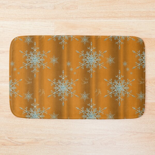 Item preview, Crystal Blue Snowflakes on Gold Christmas designed and sold by GraphicAllusion.