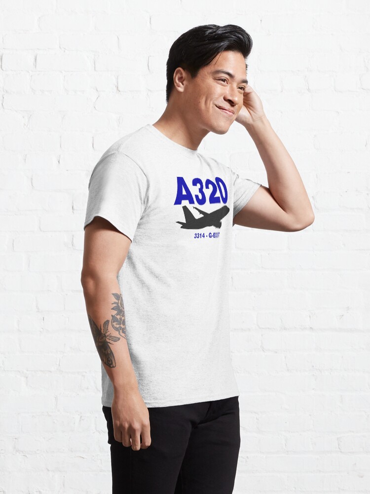 Alternate view of A320 3314 G-EUUT (Black Print) Classic T-Shirt