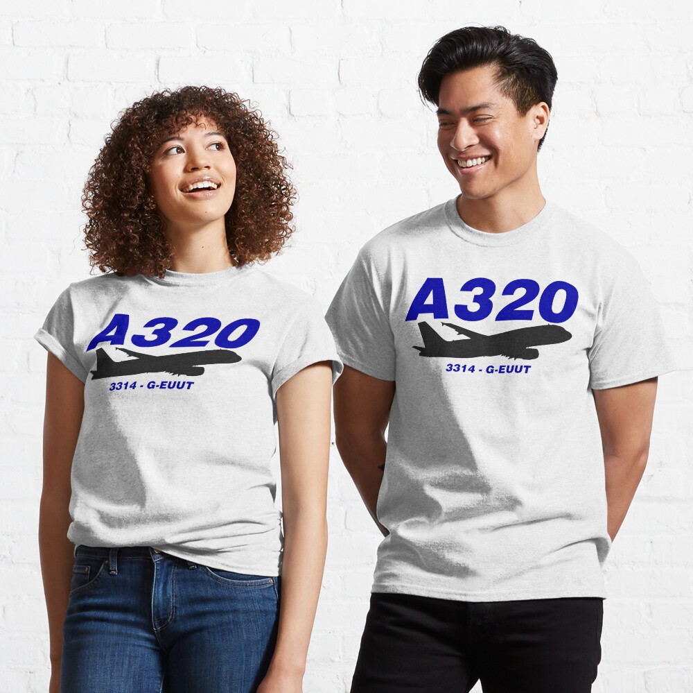 A320 3314 G-EUUT (Black Print) Classic T-Shirt