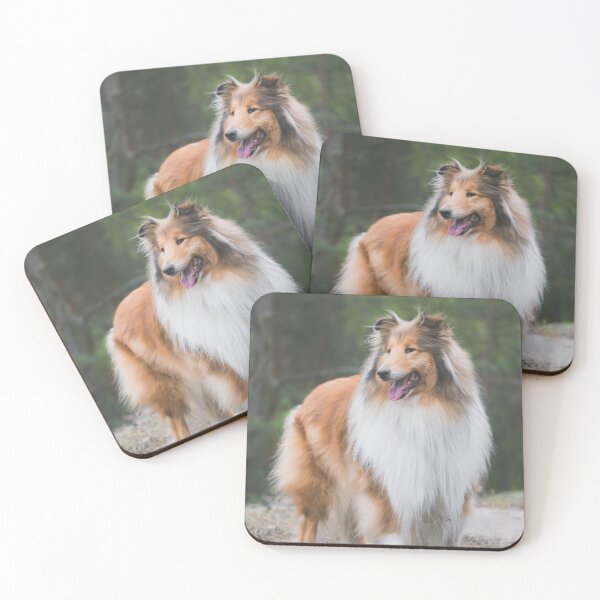 Item preview, Adorable rough collie standing, retro colors designed and sold by CrunchyCableStudio.