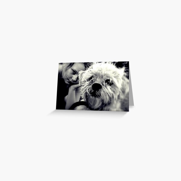 Girl & Her Dog Greeting Card