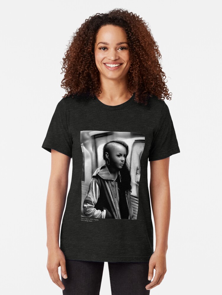 Alternate view of In Transit (Graphite drawing) Tri-blend T-Shirt