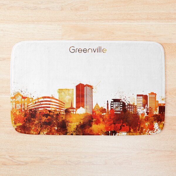 Item preview, Greenville South Carolina Red Yellow Skyline designed and sold by DimDom.