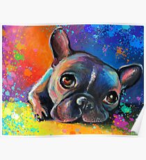 Whimsical French Bulldog painting Svetlana Novikova Poster
