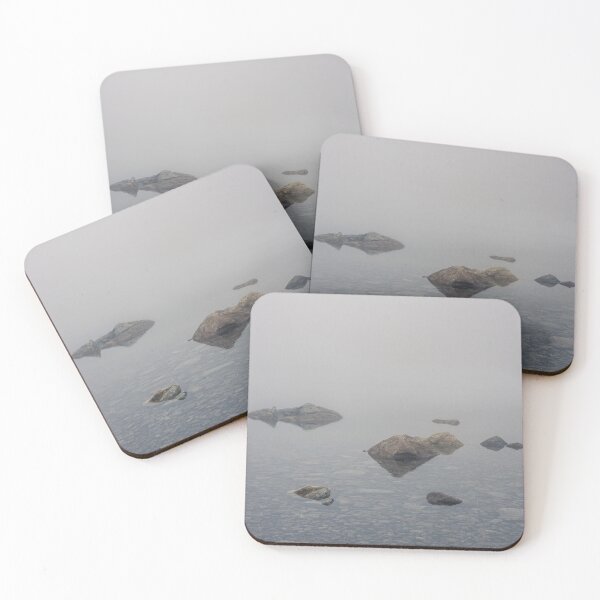 Item preview, Calm mountain lake on a foggy spring day designed and sold by Hilda Rytteke.