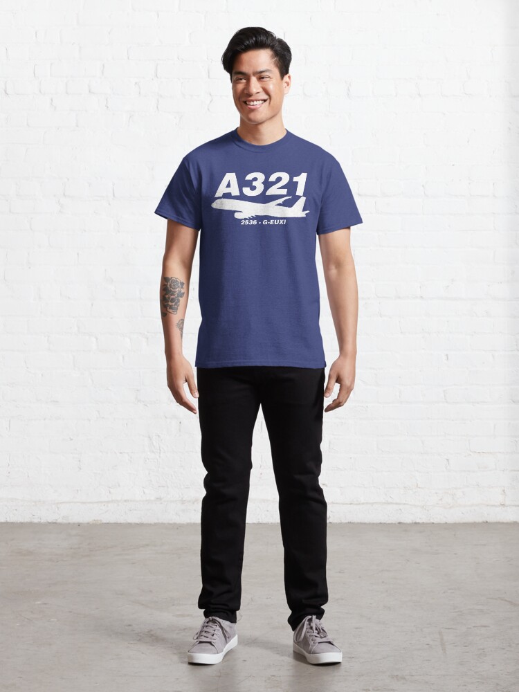 Alternate view of A321 2536 G-EUXI (White Print) Classic T-Shirt