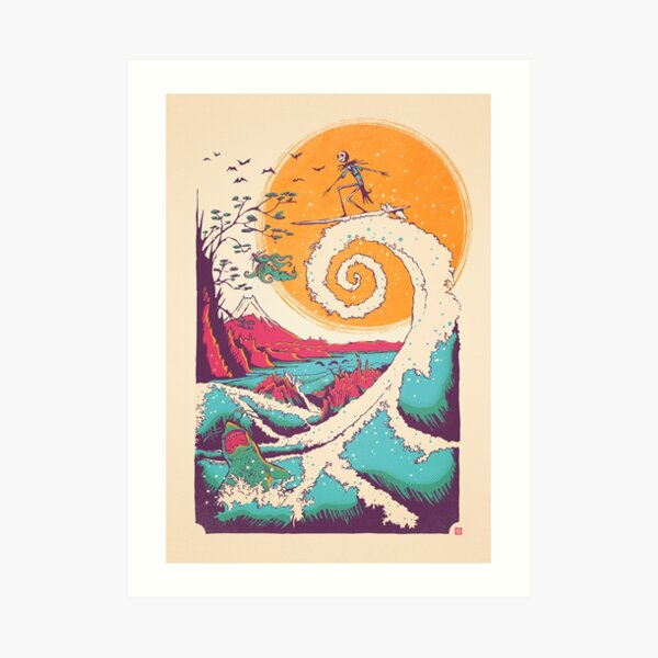 Surf Before Christmas Art Print