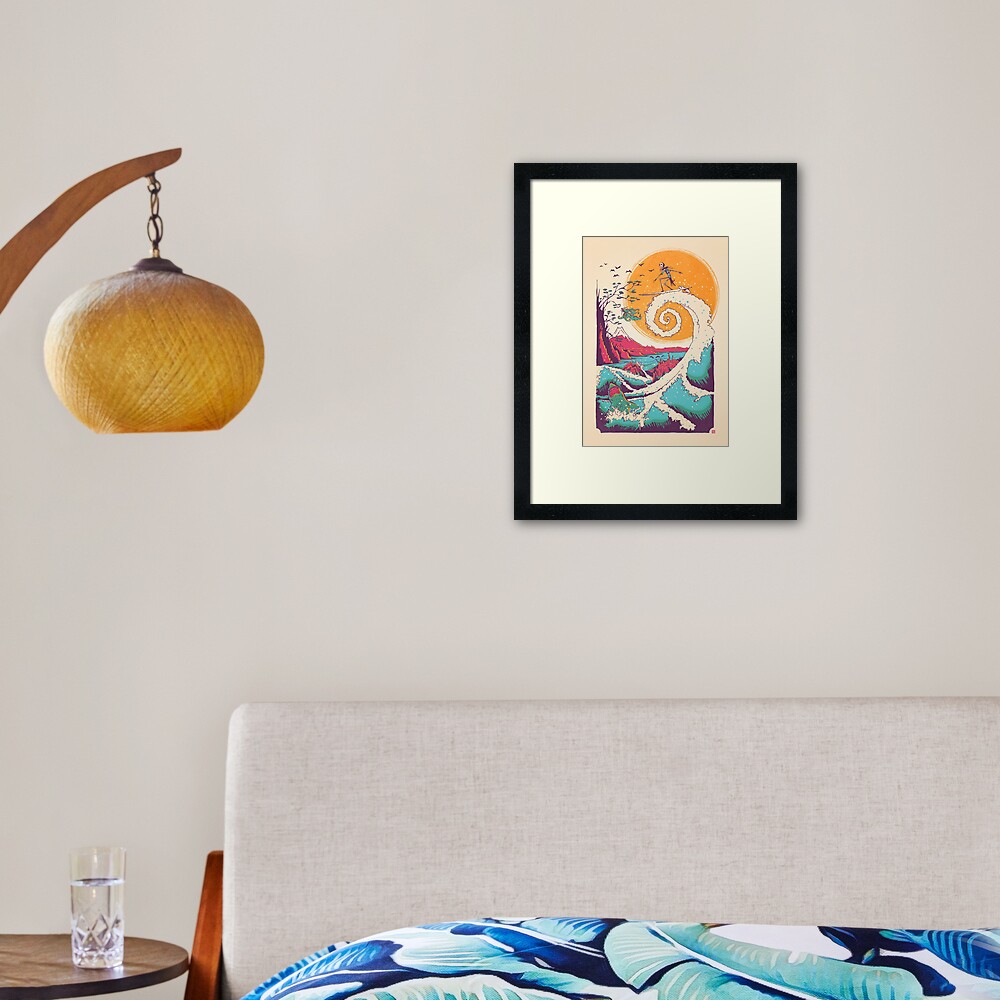 Surf Before Christmas Framed Art Print