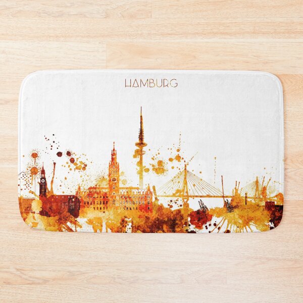 Item preview, Hamburg Germany Red Yellow Skyline designed and sold by DimDom.