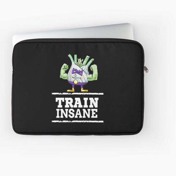 Train Insane Funk Up Fennel Double Bicep Bodybuilder Laptop Sleeve