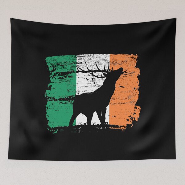 Item preview, Irish flag red deer antlers pride gift designed and sold by Weilichesmag.