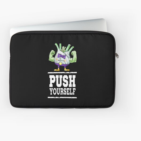 Push Yourself Funk Up Fennel Double Bicep Bodybuilder Laptop Sleeve