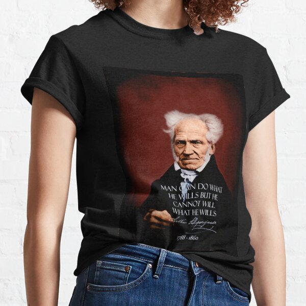 Schopenhauer~FREE.WILL~retouched~BEST.QUALITY~Colorized~Dunkelrot Classic T-Shirt