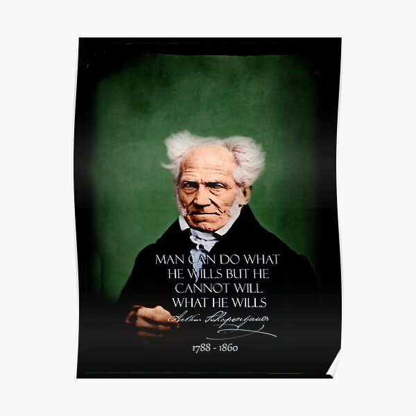 Schopenhauer~FREE.WILL~retouched~BEST.QUALITY~Colorized~Grün Poster