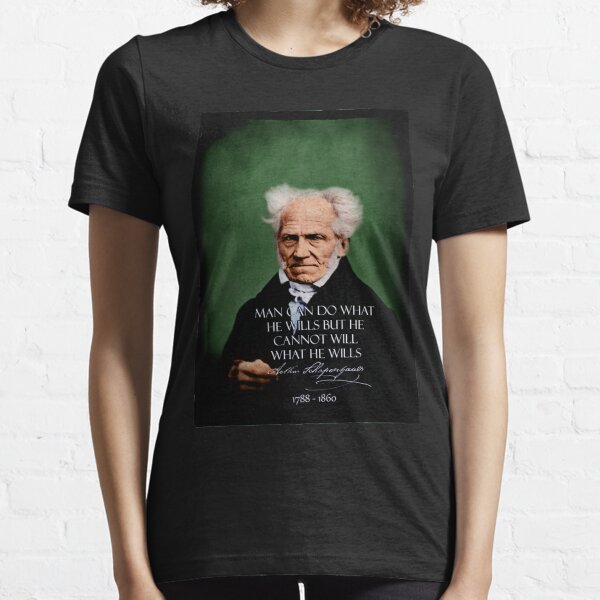 Schopenhauer~FREE.WILL~retouched~BEST.QUALITY~Colorized~Grün Essential T-Shirt