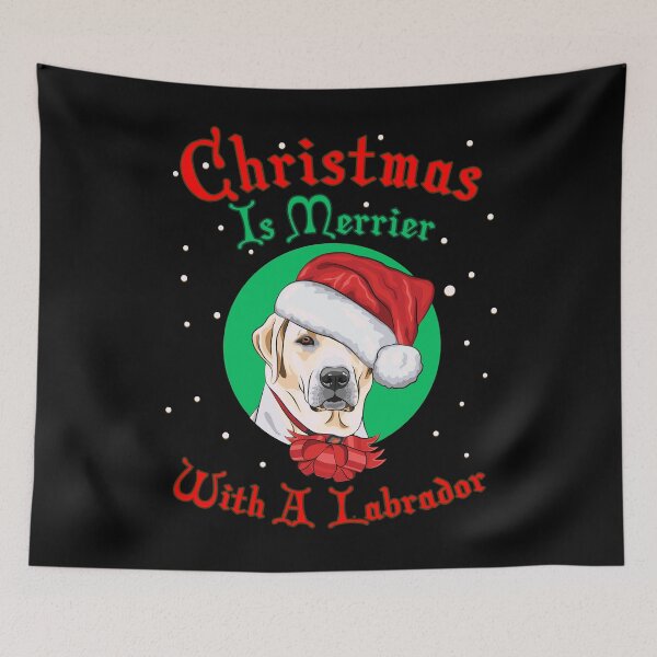 Item preview, Funny Labrador Retriever Lover Gift - Xmas Gifts - Dog Owner Gifts - Christmas Is Merrier With A Labrador designed and sold by kntranhoang.