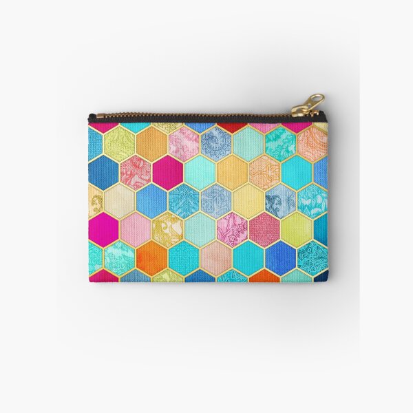 Item preview, Patterned Honeycomb Patchwork in Jewel Colors designed and sold by micklyn.