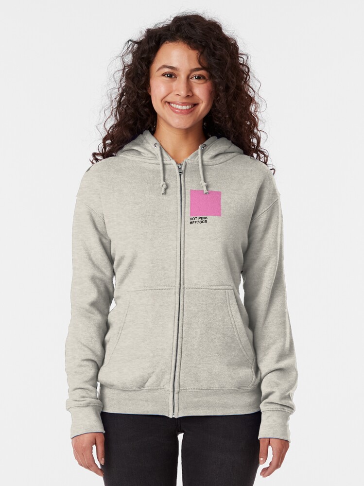 hot pink zip up hoodie