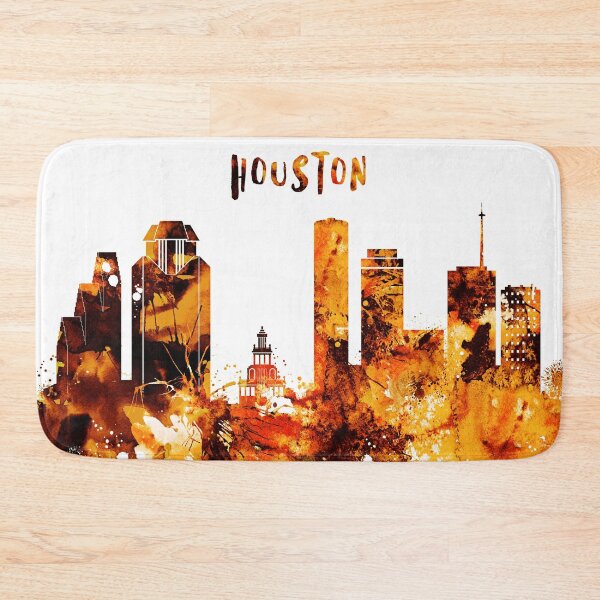 Item preview, Houston Texas Red Yellow Skyline designed and sold by DimDom.