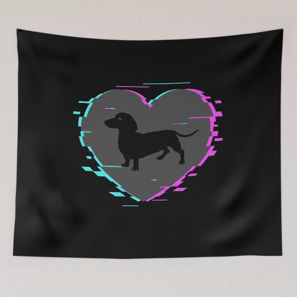 Item preview, Dachshund in the heart with retro look designed and sold by 1681830934131.
