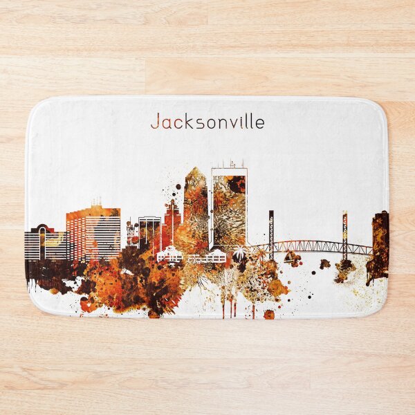 Item preview, Jacksonville Florida Red Yellow Skyline designed and sold by DimDom.