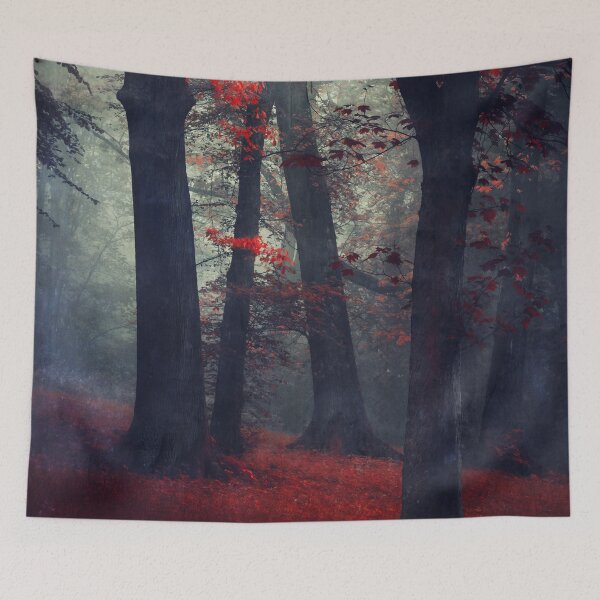 Item preview, feel unreal - magical forest with red foliage designed and sold by Dyrk Wyst Redbubble Shop.