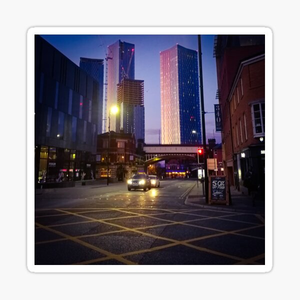 Colourful sunrise in Manchester Sticker