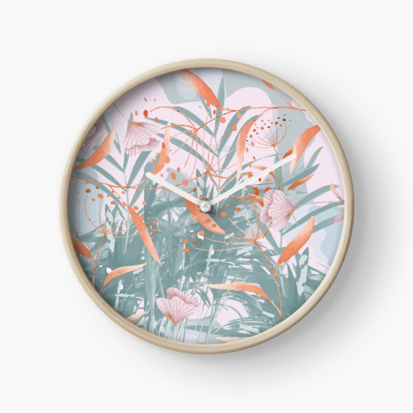 Fuzzy florals Clock