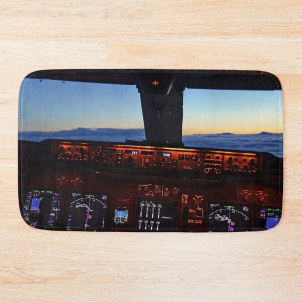 Item preview, Boeing 747 cockpit view flying above the clouds in the sunset designed and sold by ThePilotChannel.