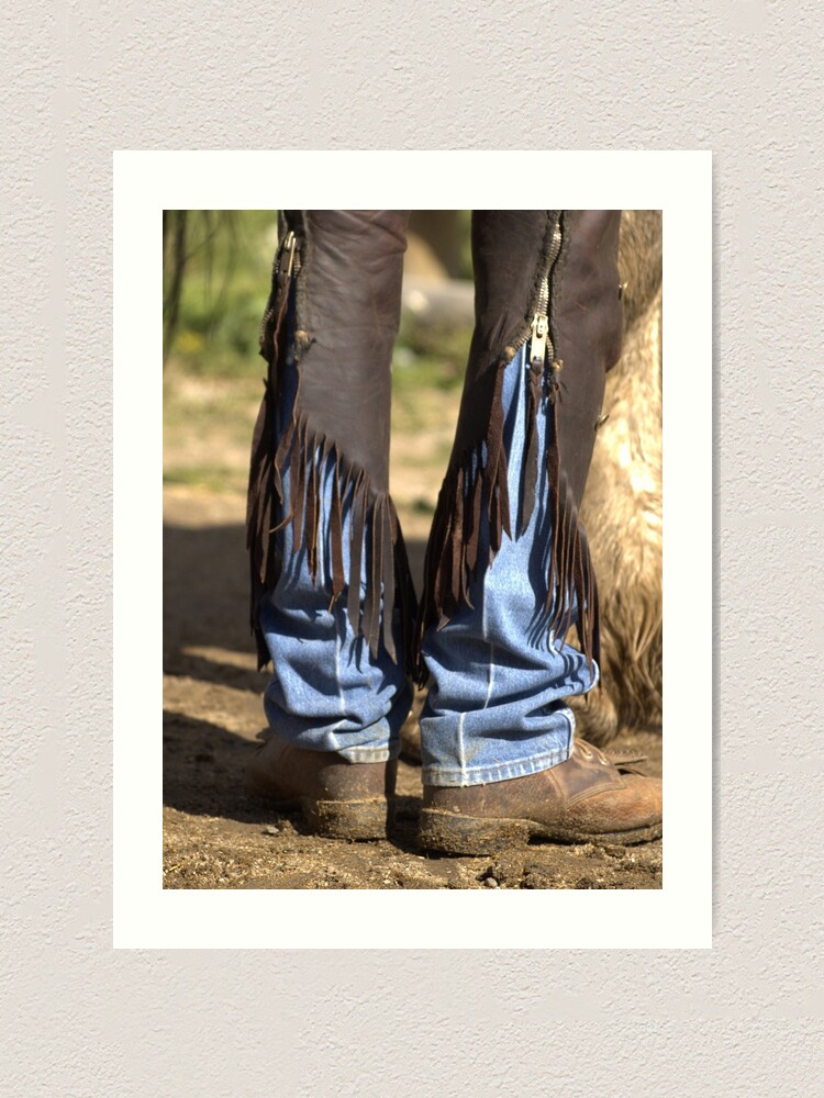 Western Art Cowboy Gear Chinks Hat Boots Print From 